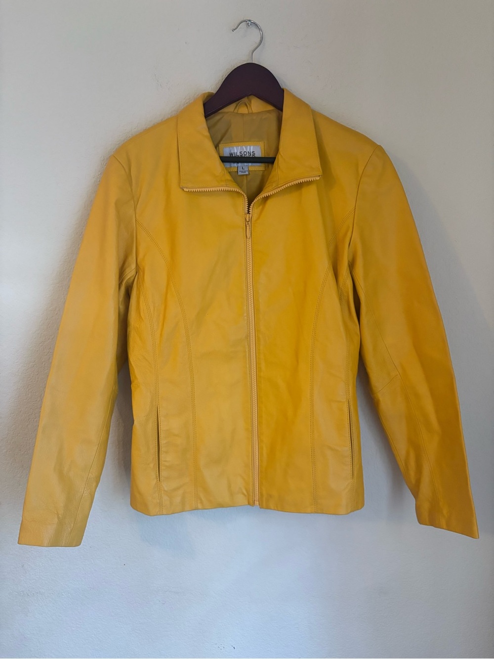 Vintage Wilsons Leather Maxima Mustard Yellow Leather Jacket L